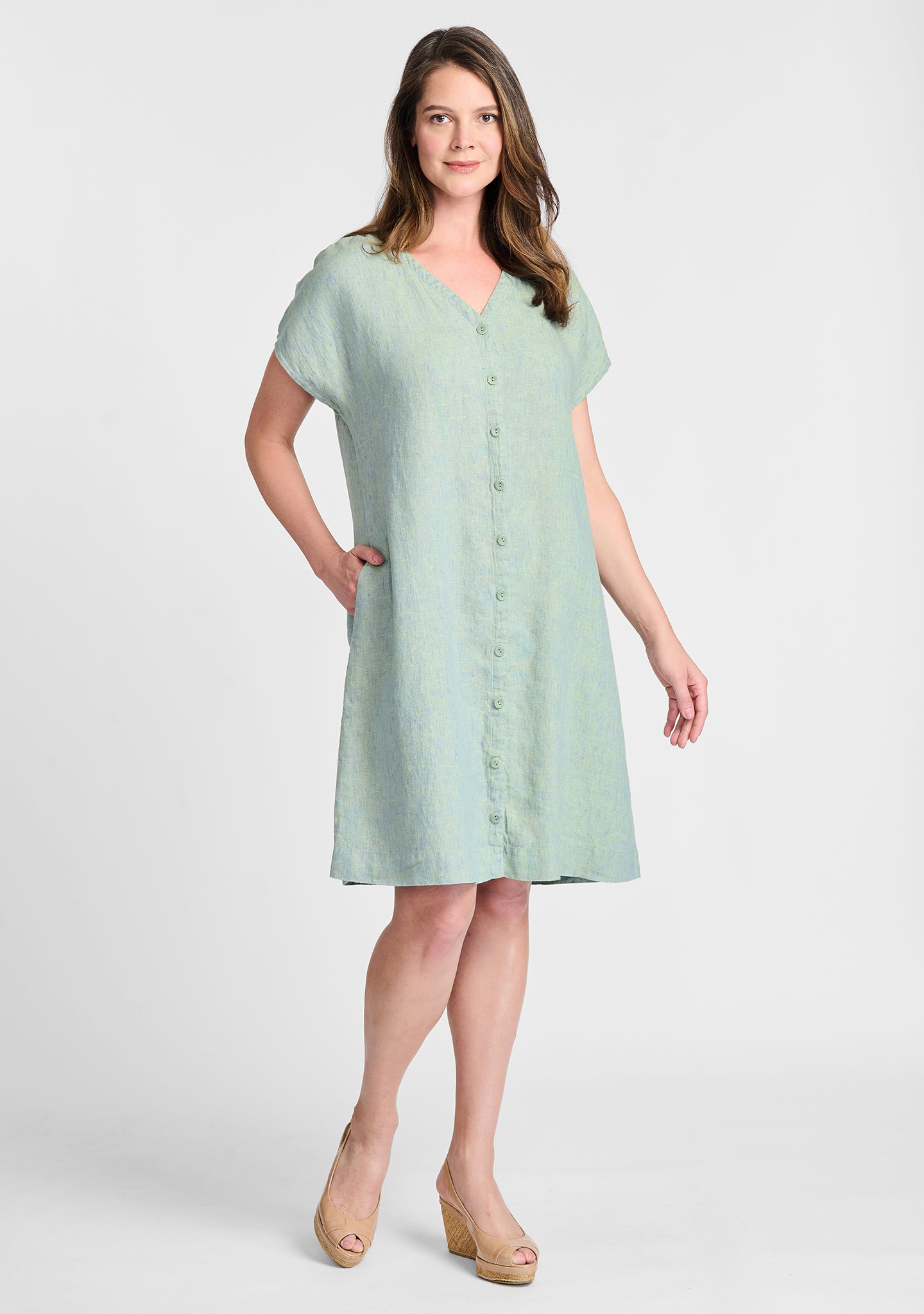 FLAX linen dress in green