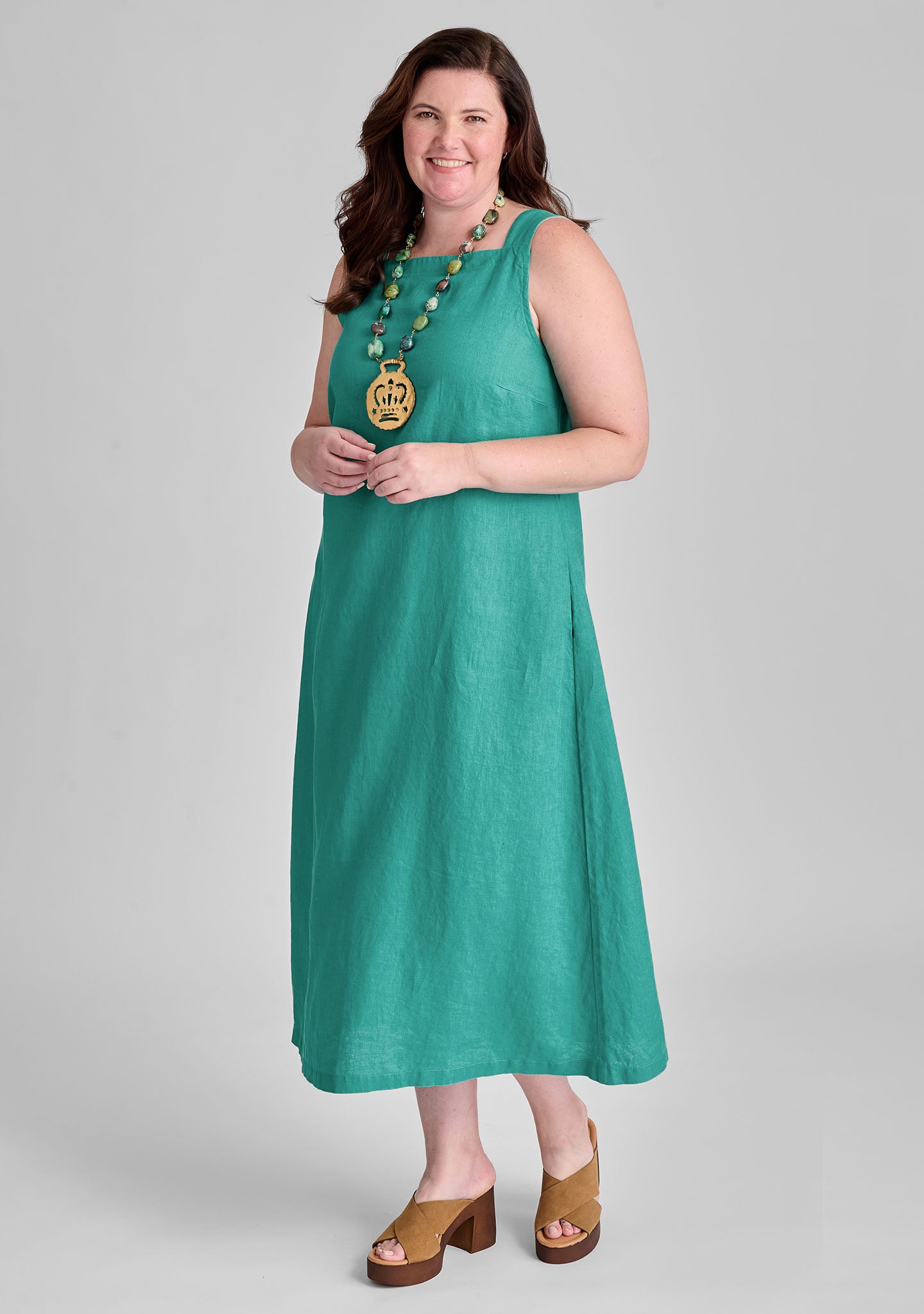FLAX linen dress in green
