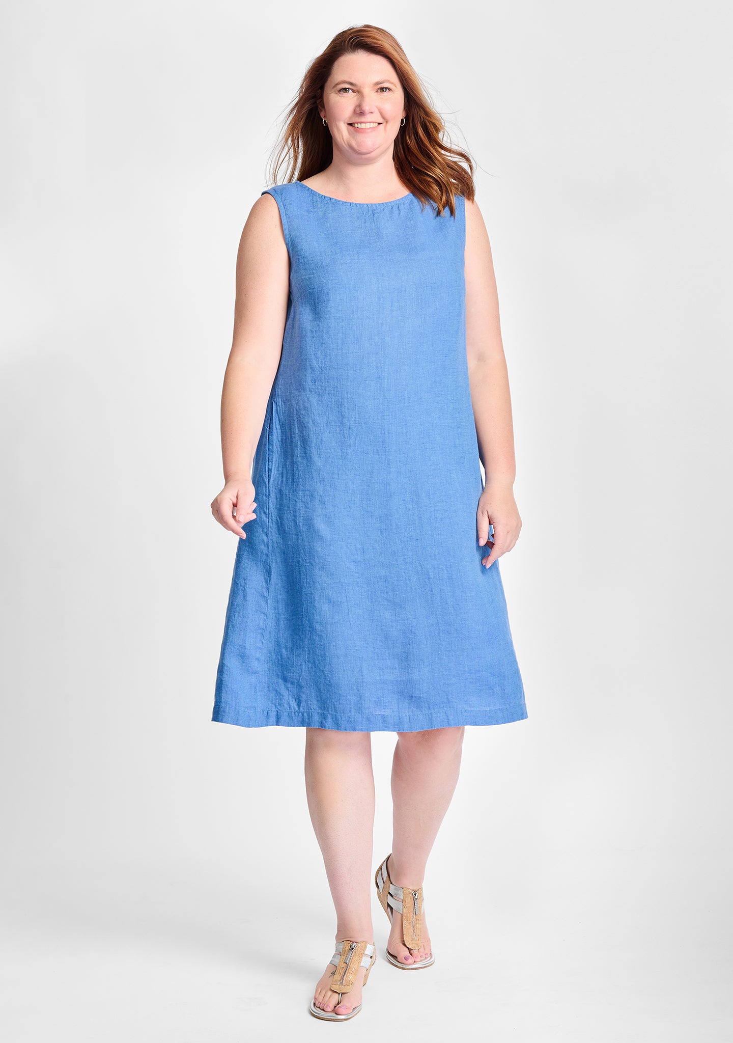 FLAX linen dress in blue