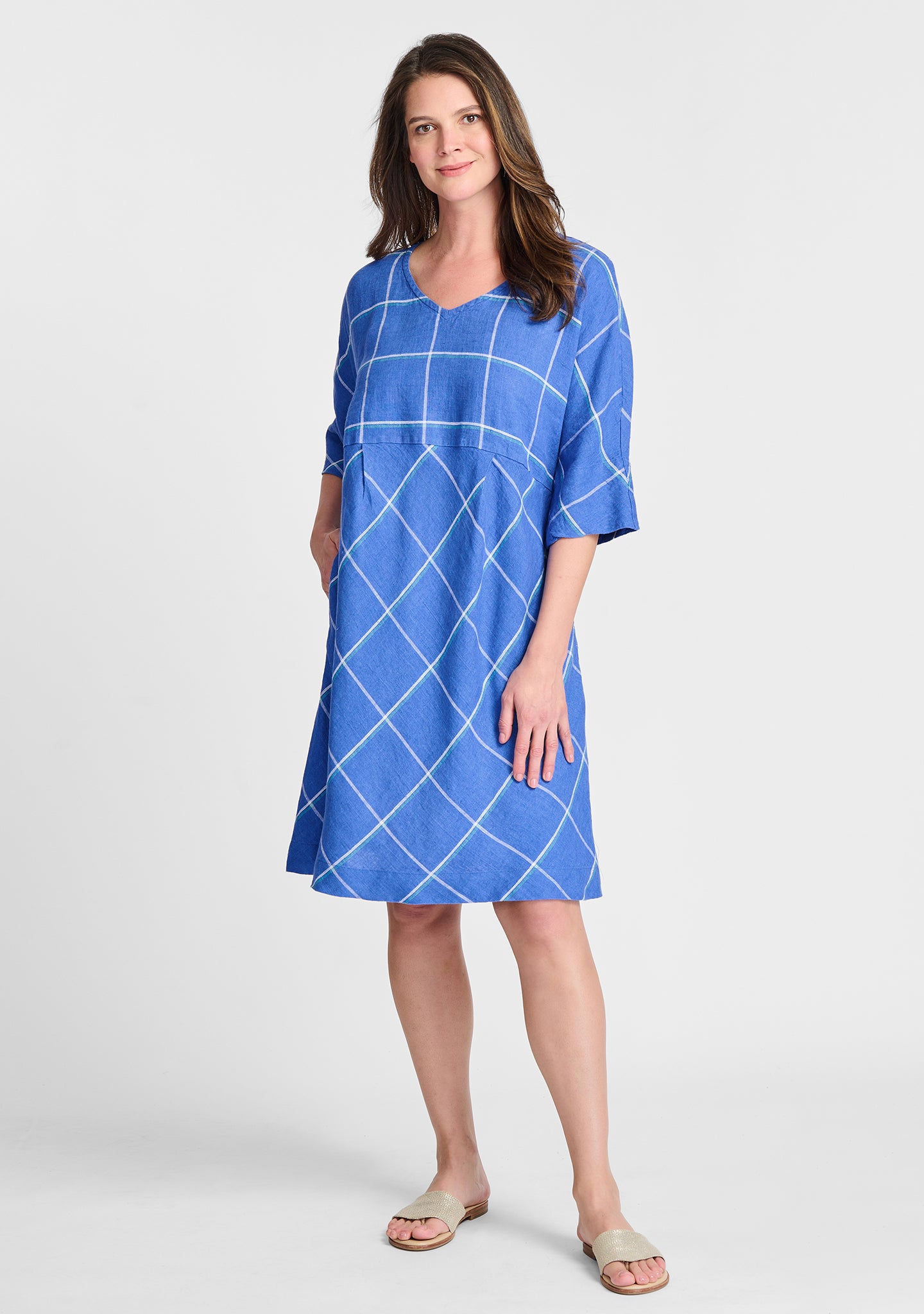 FLAX linen dress in blue
