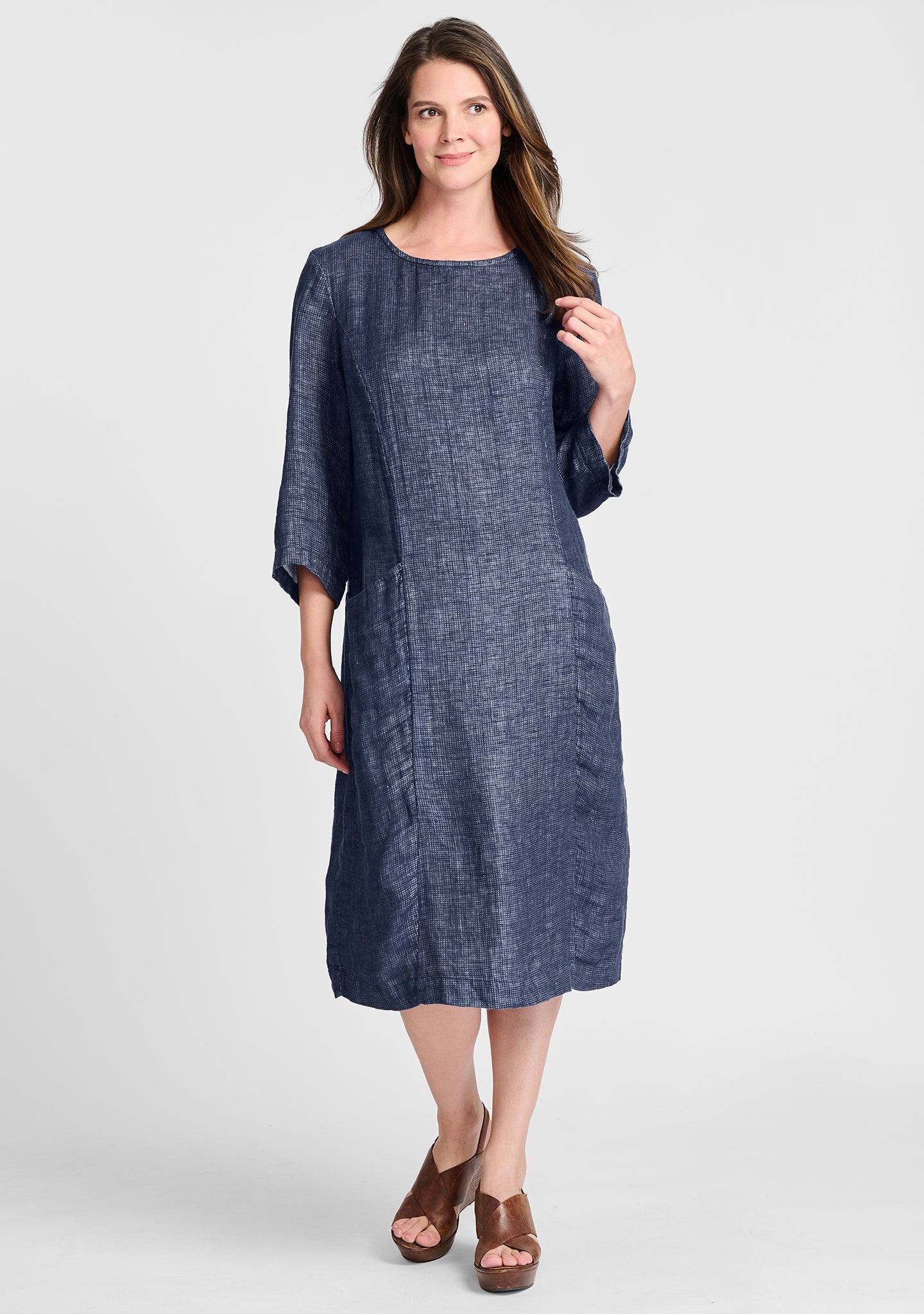 FLAX linen dress in blue