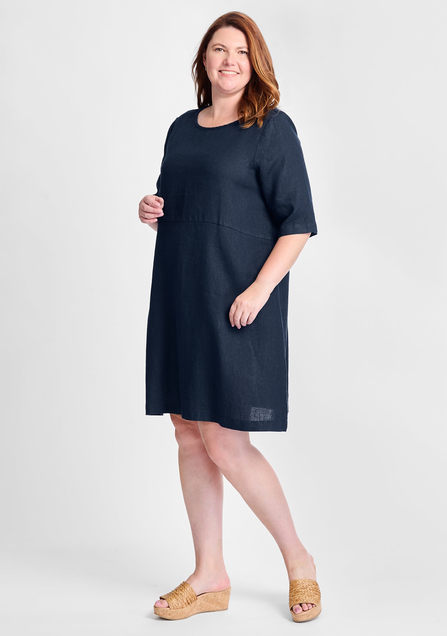 FLAX linen dress in blue