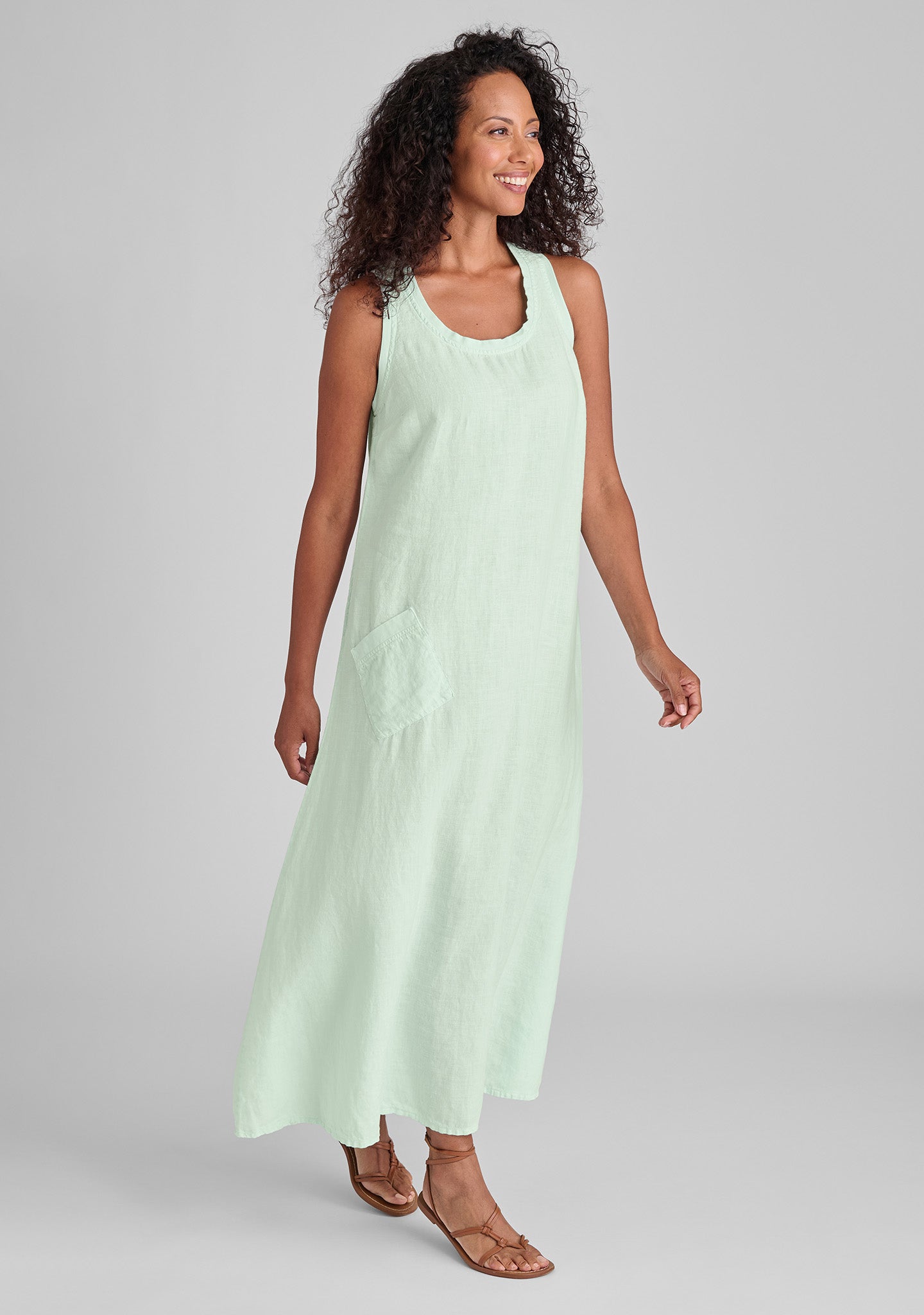 FLAX linen dress in green