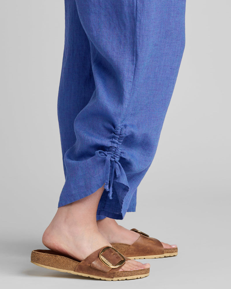 Flax linen clothing brand blue linen pants