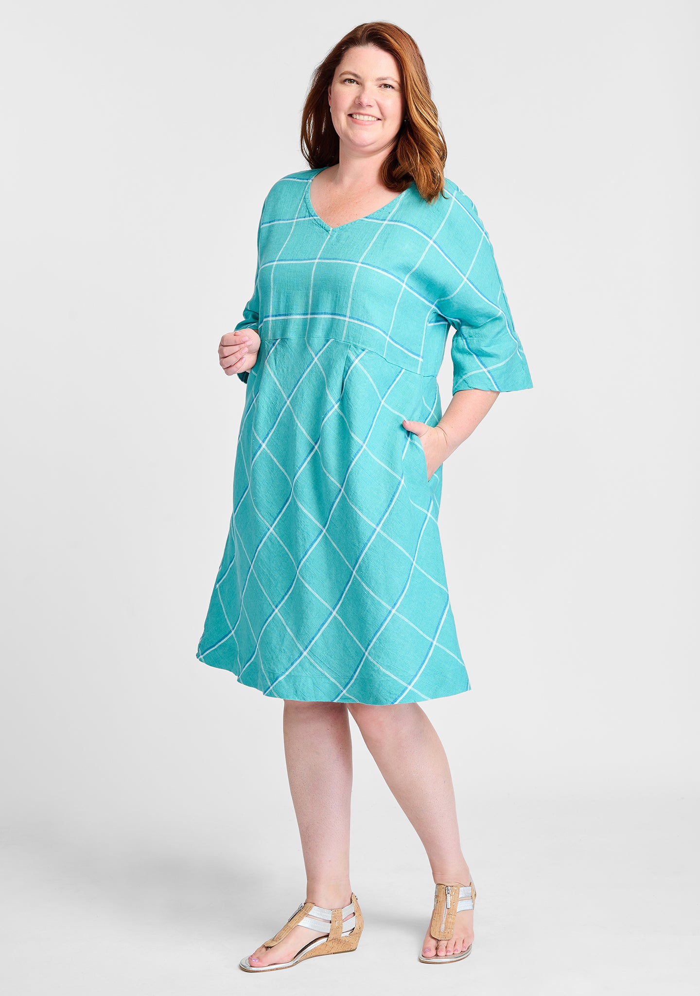 FLAX linen dress in blue