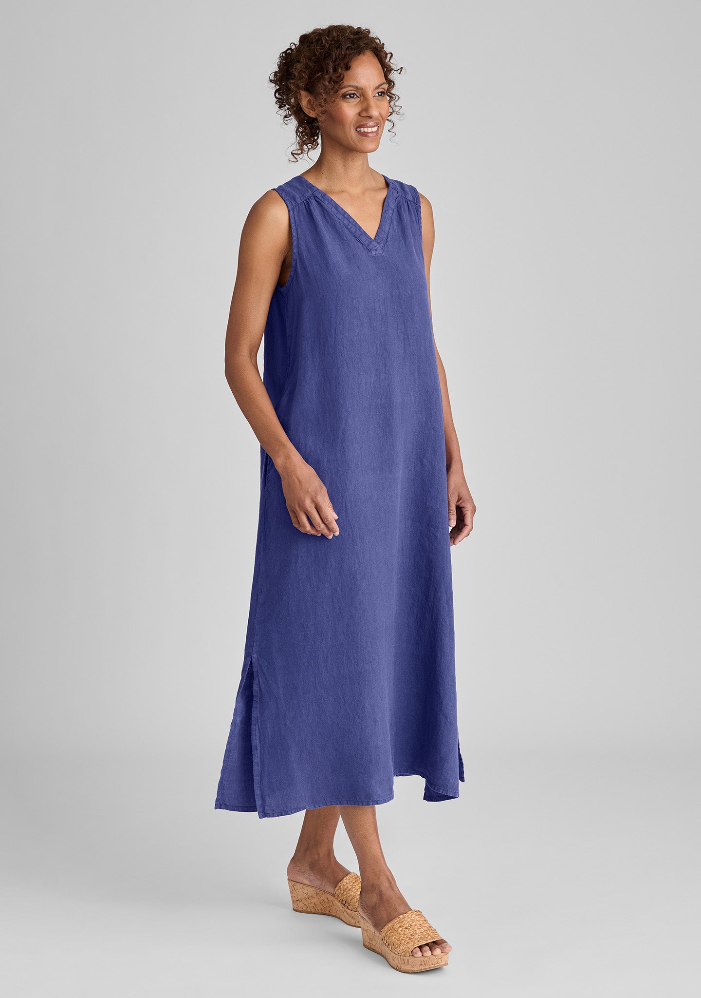FLAX linen dress in blue