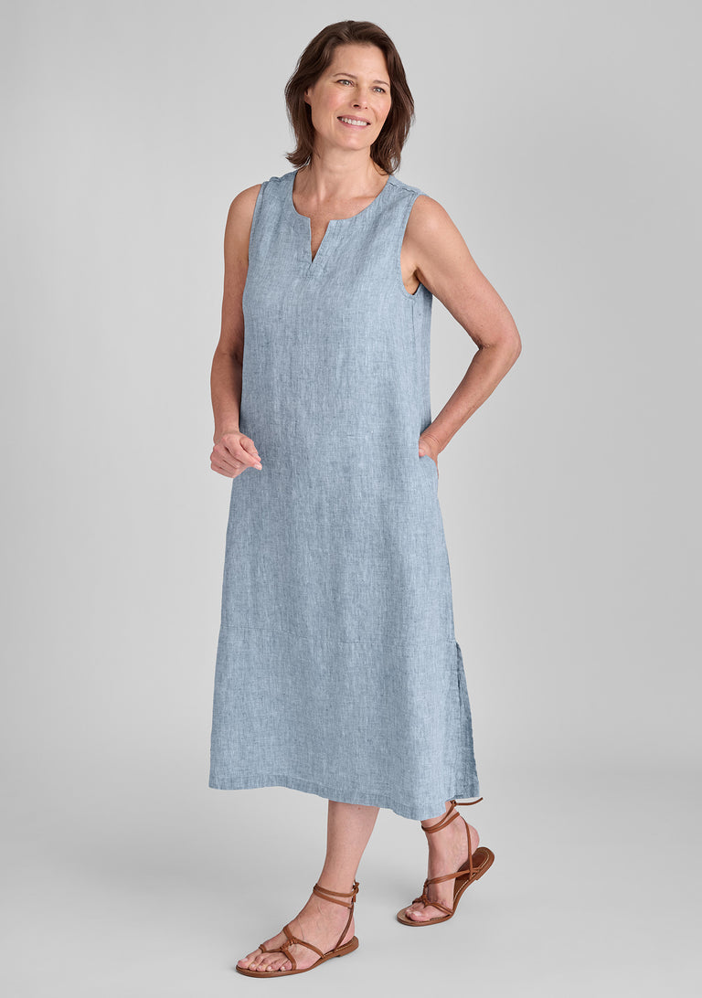 FLAX linen dress in blue