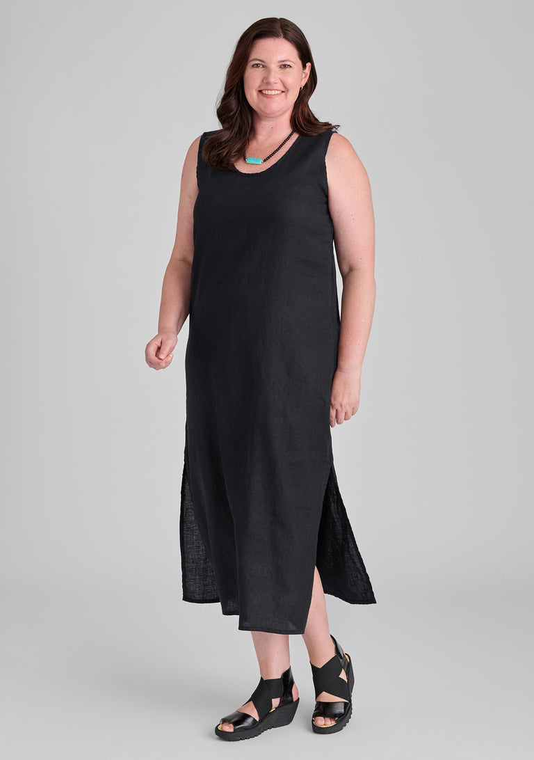 FLAX linen dress in black