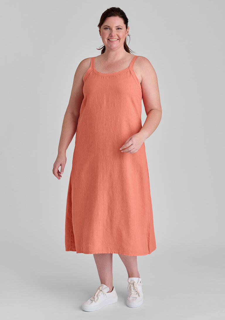 FLAX linen dress in orange