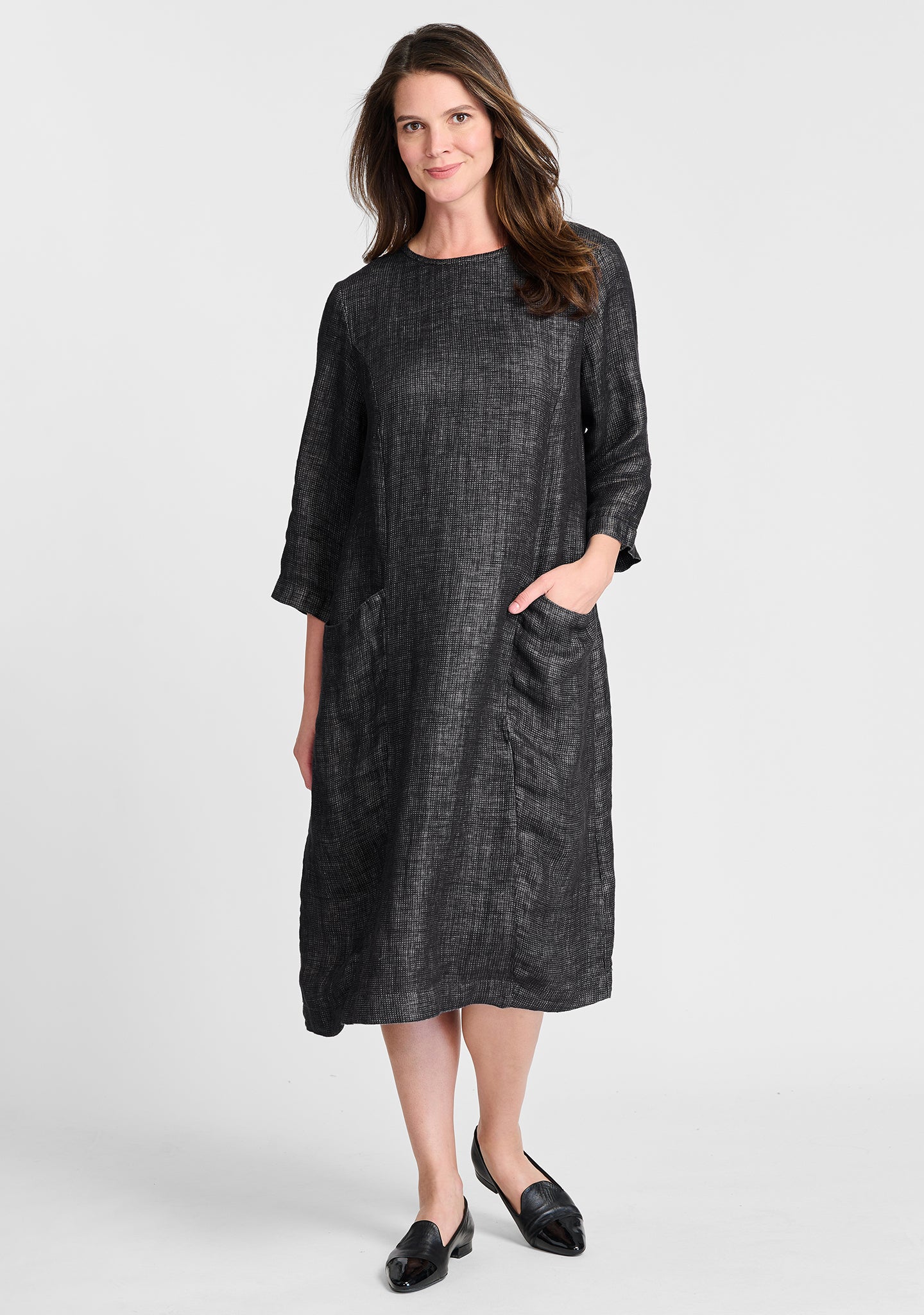 FLAX linen dress in black