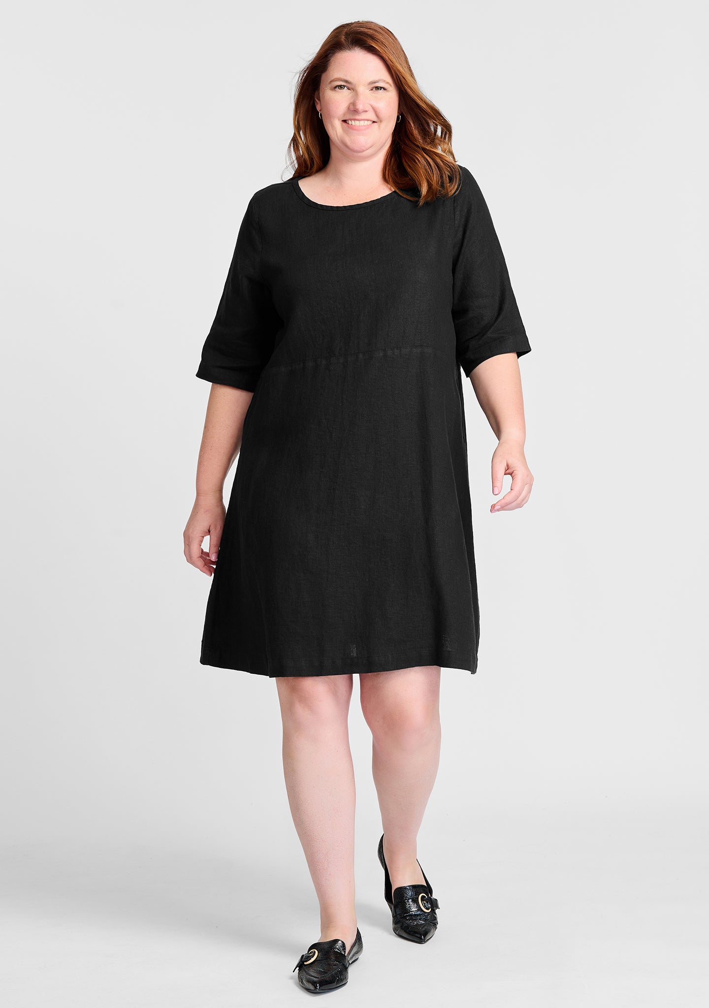 FLAX linen dress in black