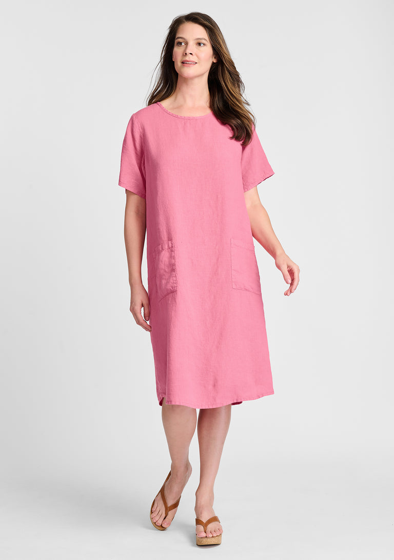 FLAX linen dress in pink