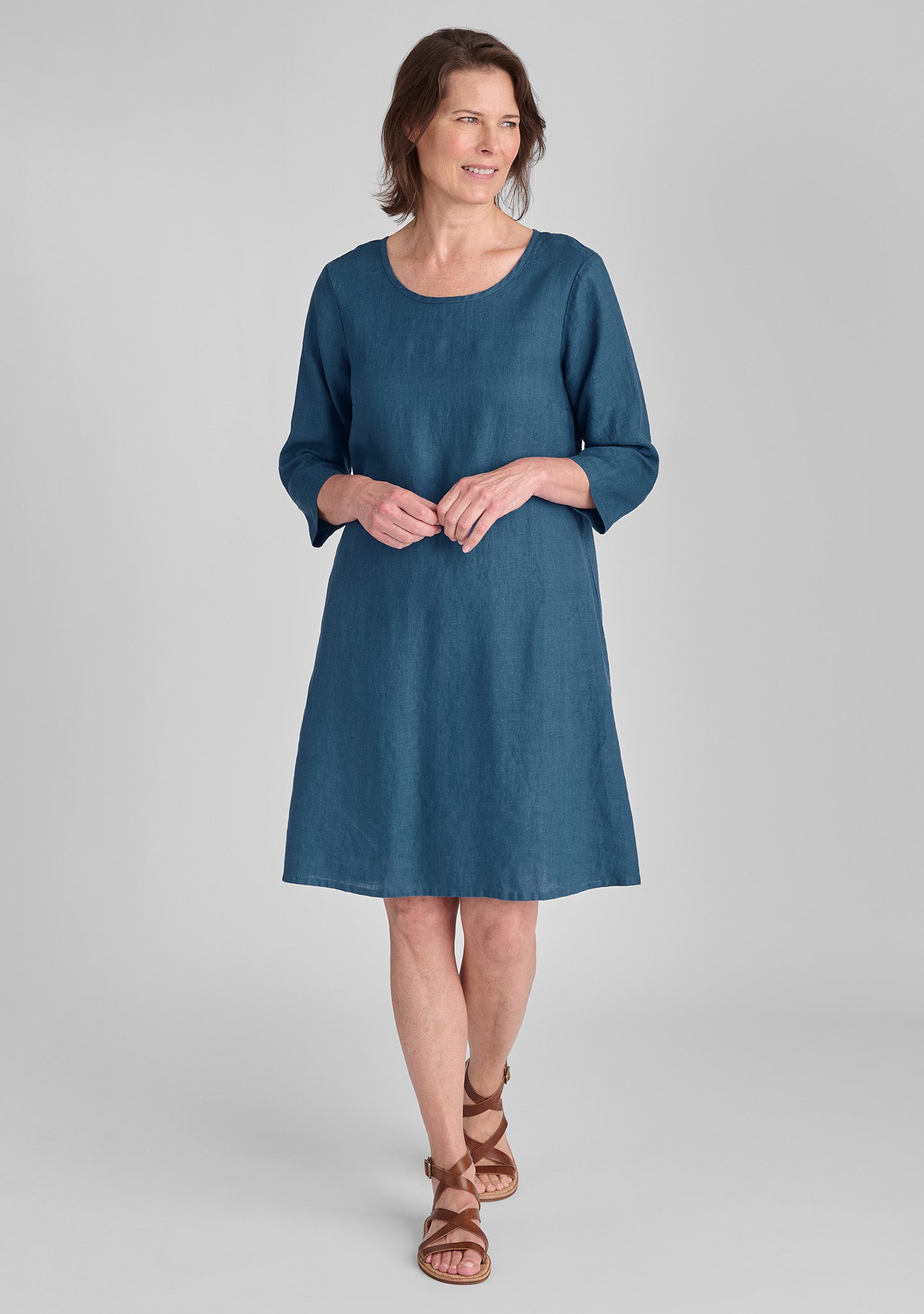 FLAX linen dress in blue