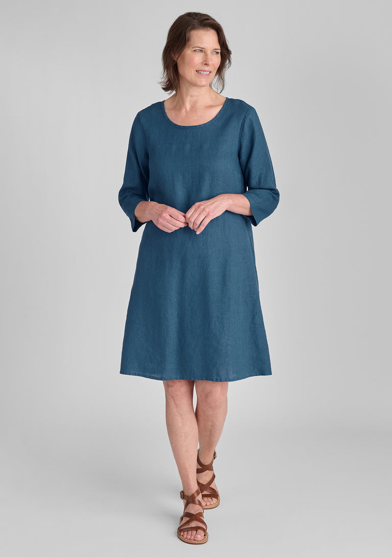 FLAX linen dress in blue