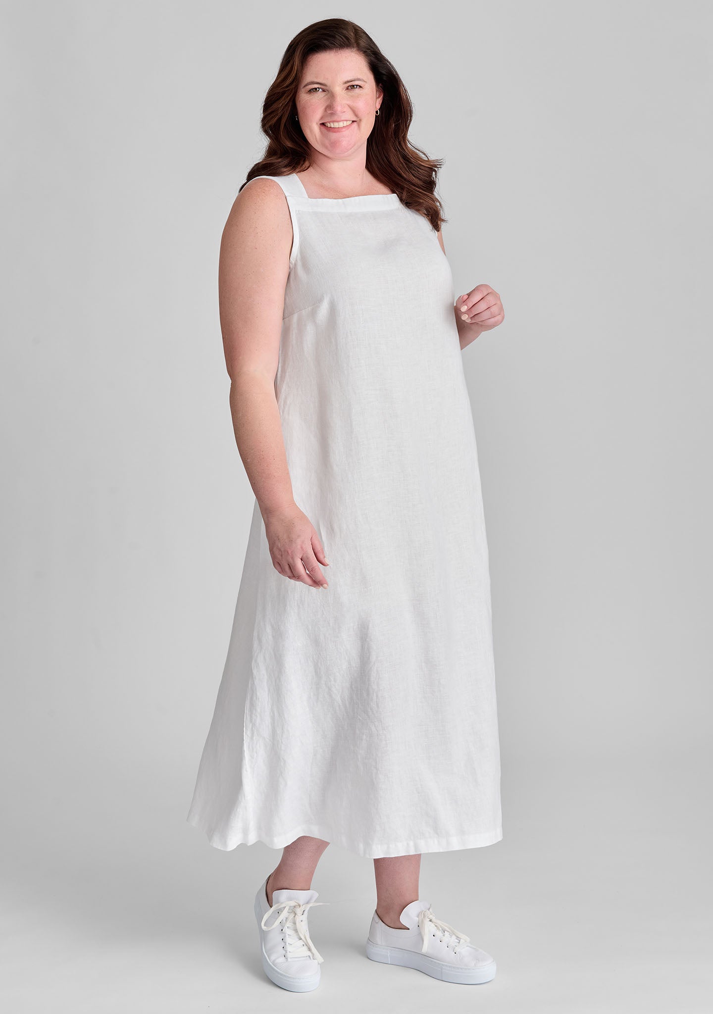 FLAX linen dress in white