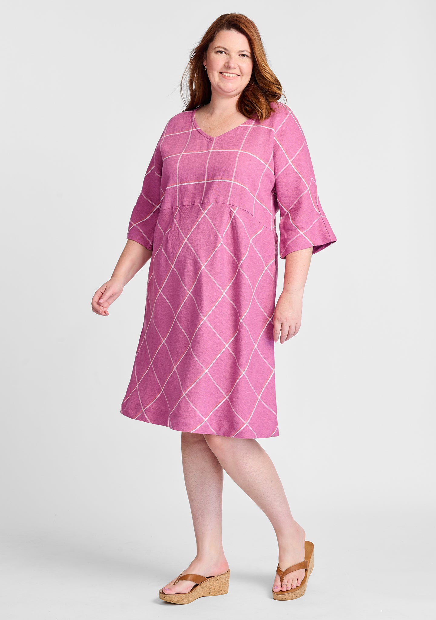 FLAX linen dress in pink