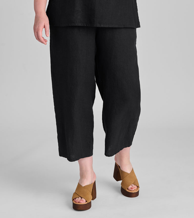 FLAX Women's linen clothing brand black linen pants