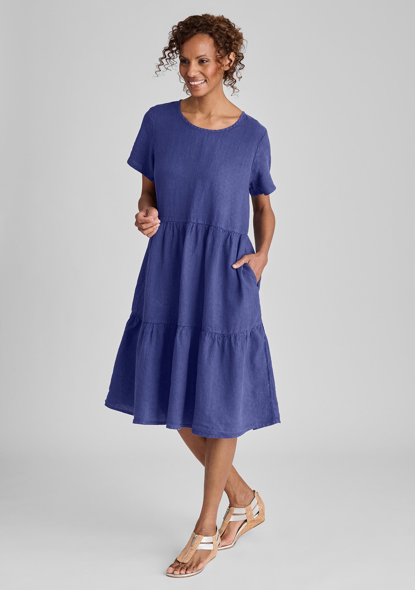 FLAX linen dress in blue