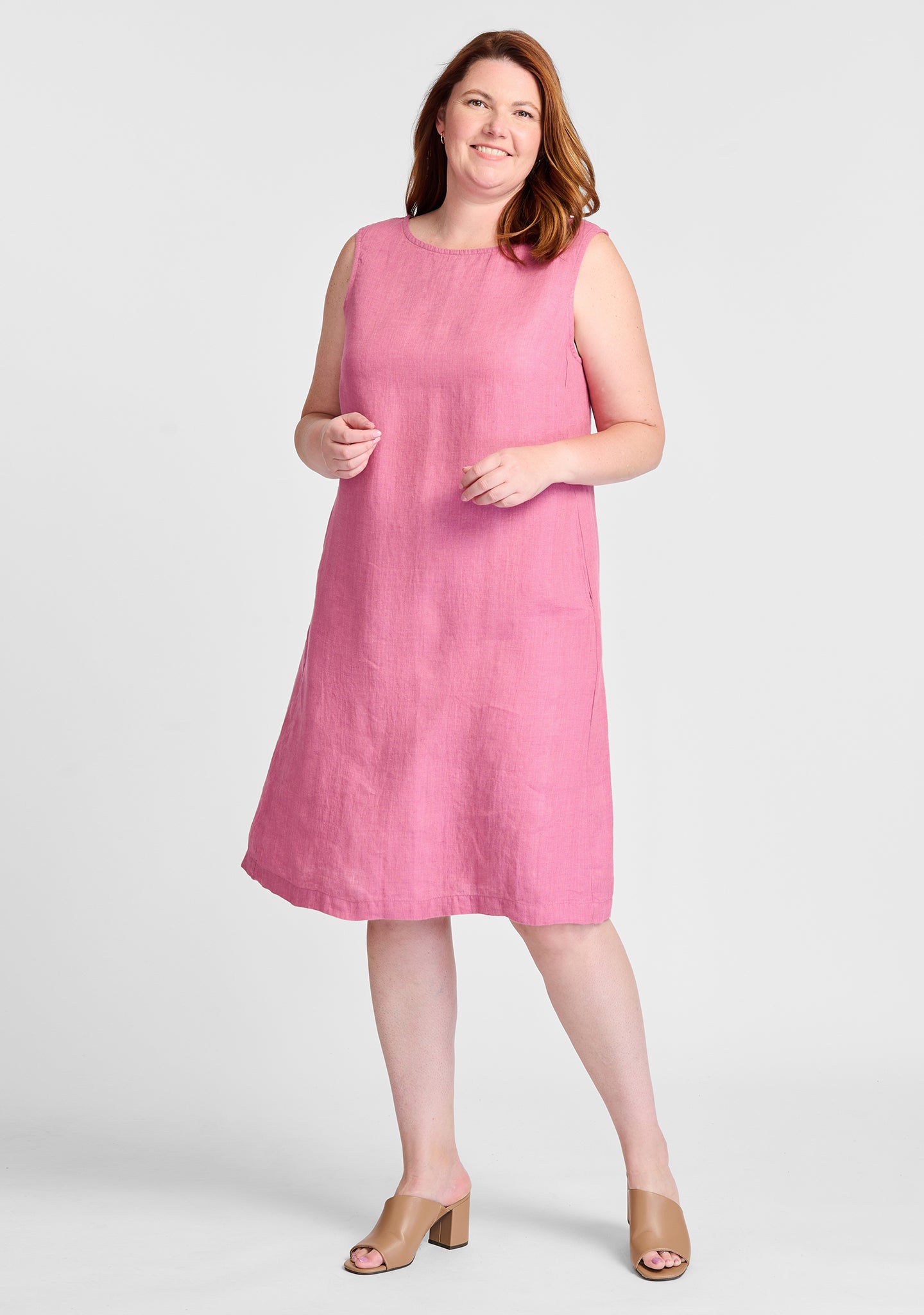 FLAX linen dress in pink