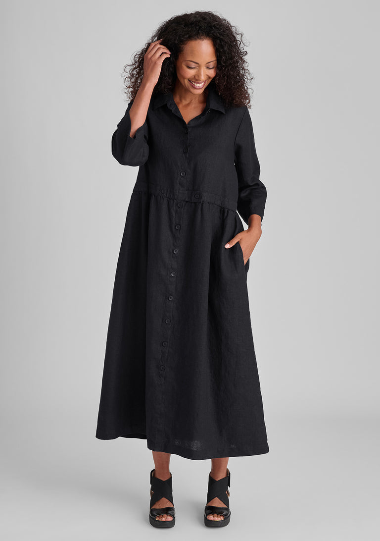 FLAX linen dress in black