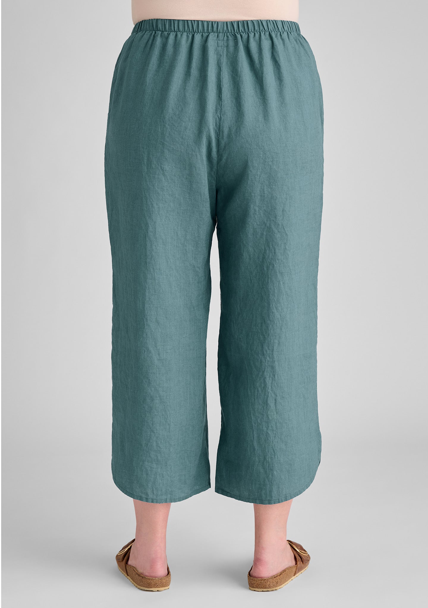 shirttail floods linen pants details