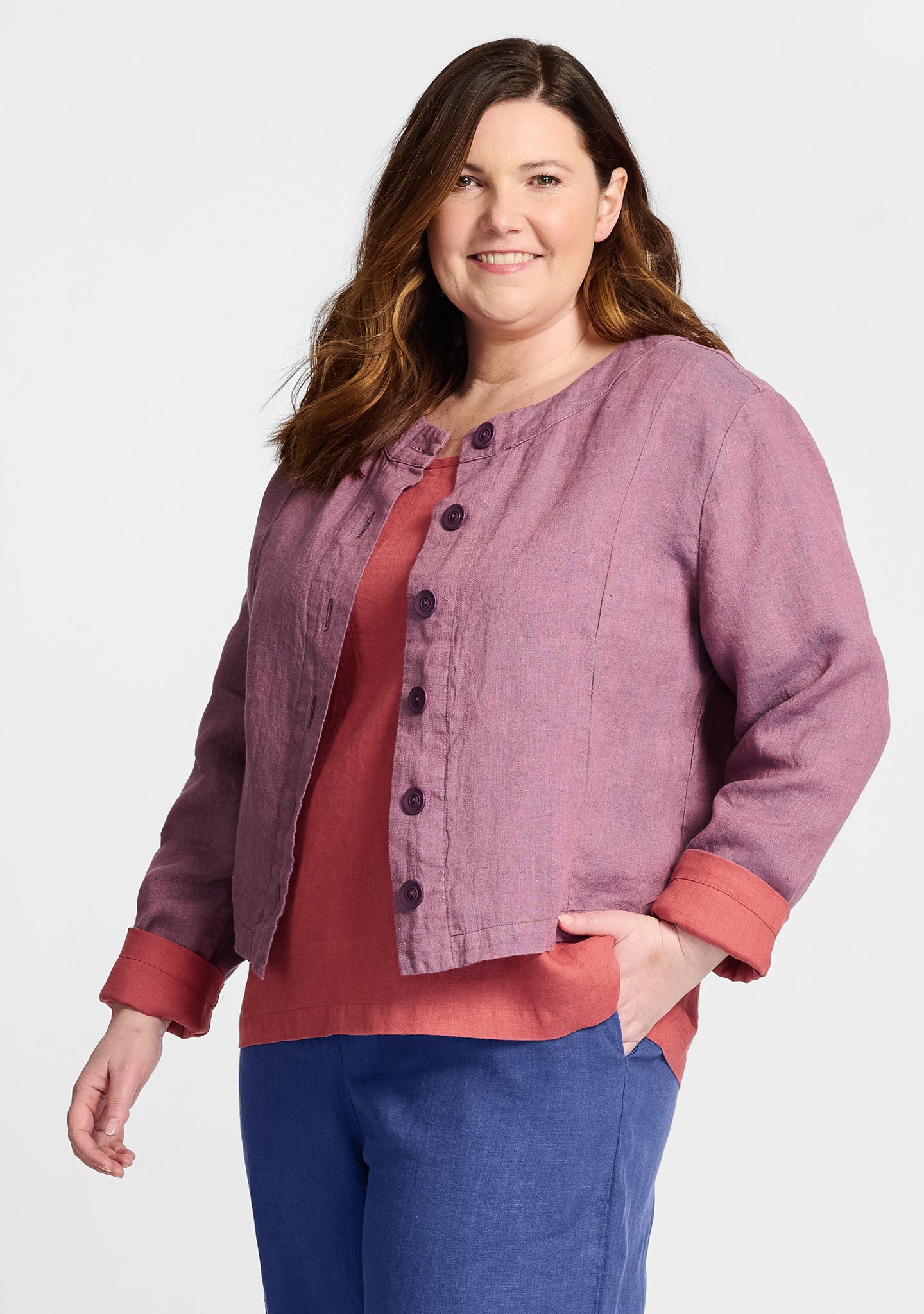 adele jacket linen jacket purple