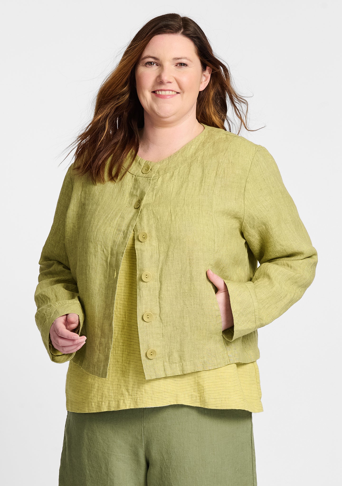 adele jacket linen jacket green