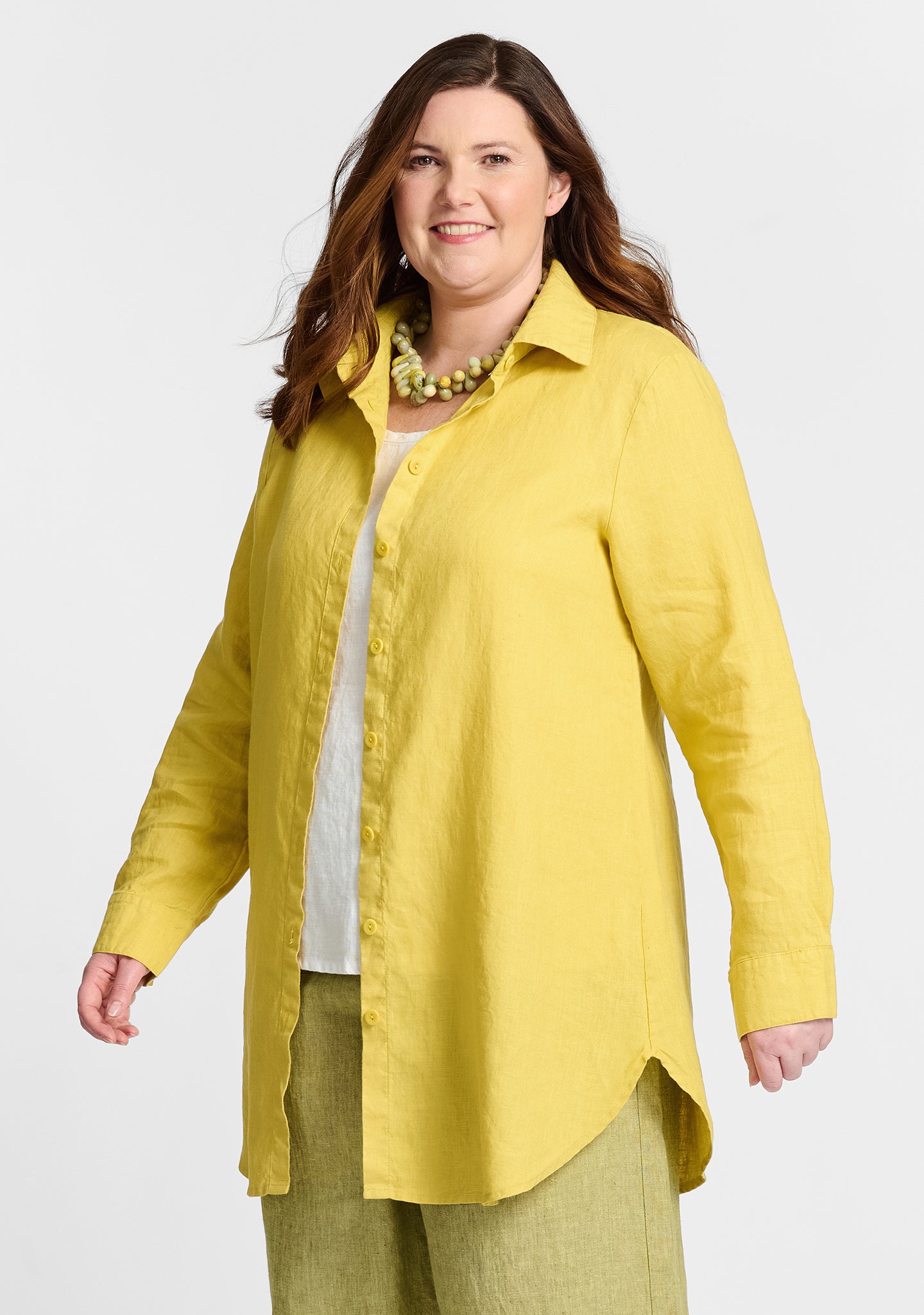 afternoon cover linen button down shirt yellow