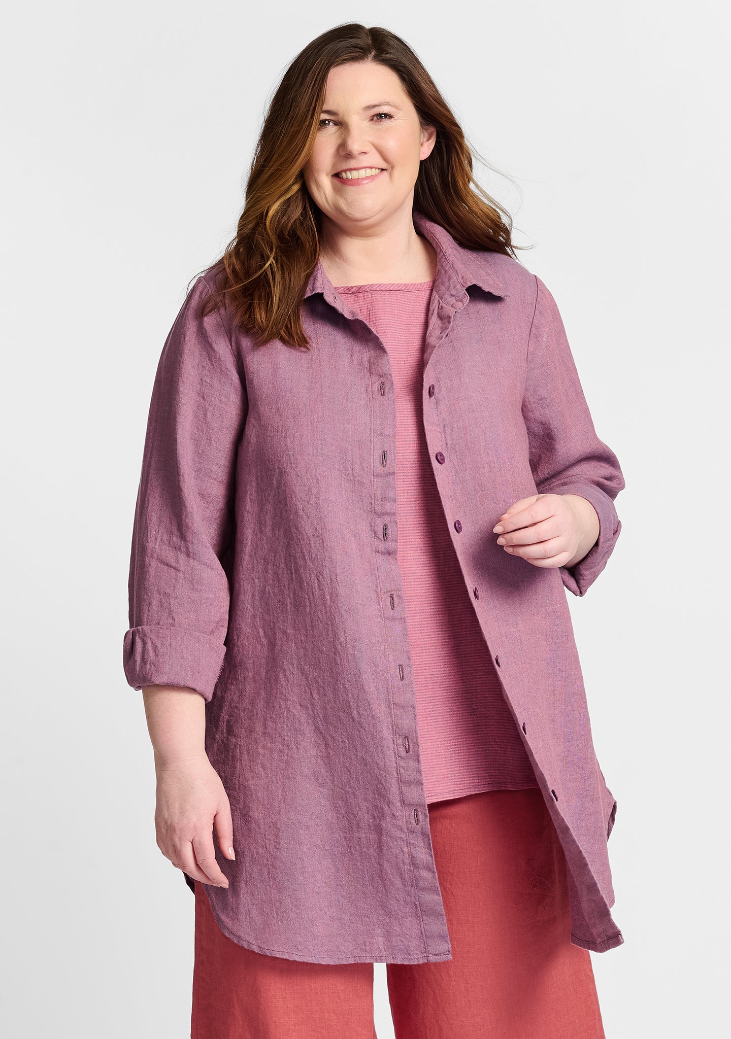 afternoon cover linen button down shirt purple