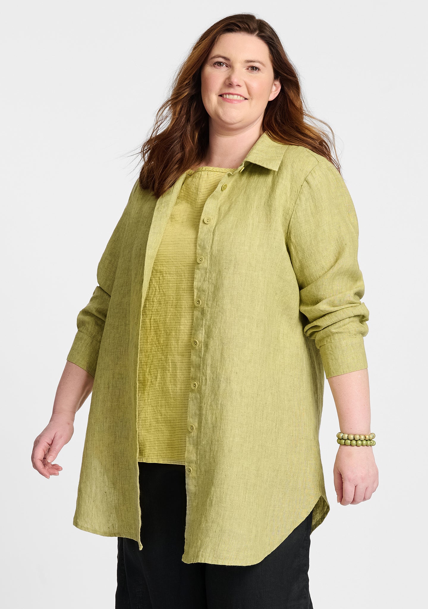 afternoon cover linen button down shirt green