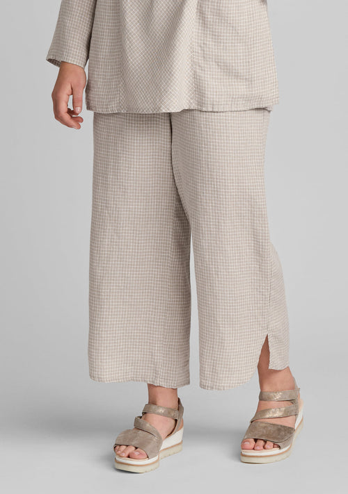 airy floods linen pants with elastic waist natural