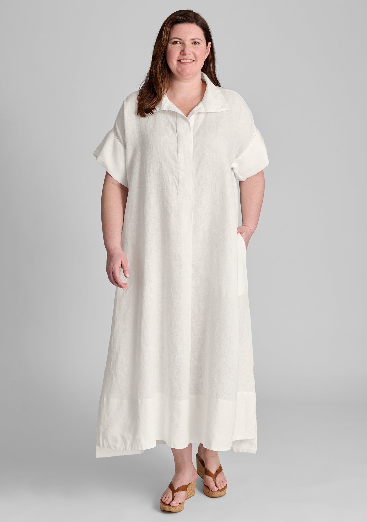 artful shirtdress linen dress white