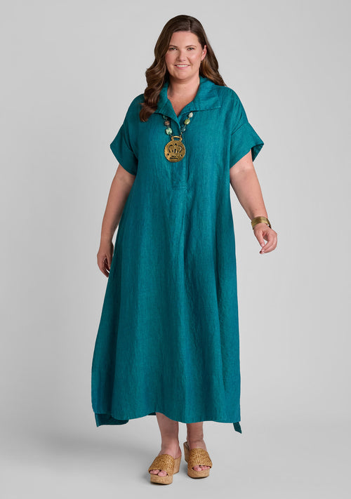 artful shirtdress linen dress green