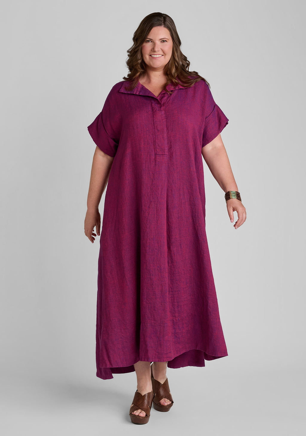 artful shirtdress linen dress red