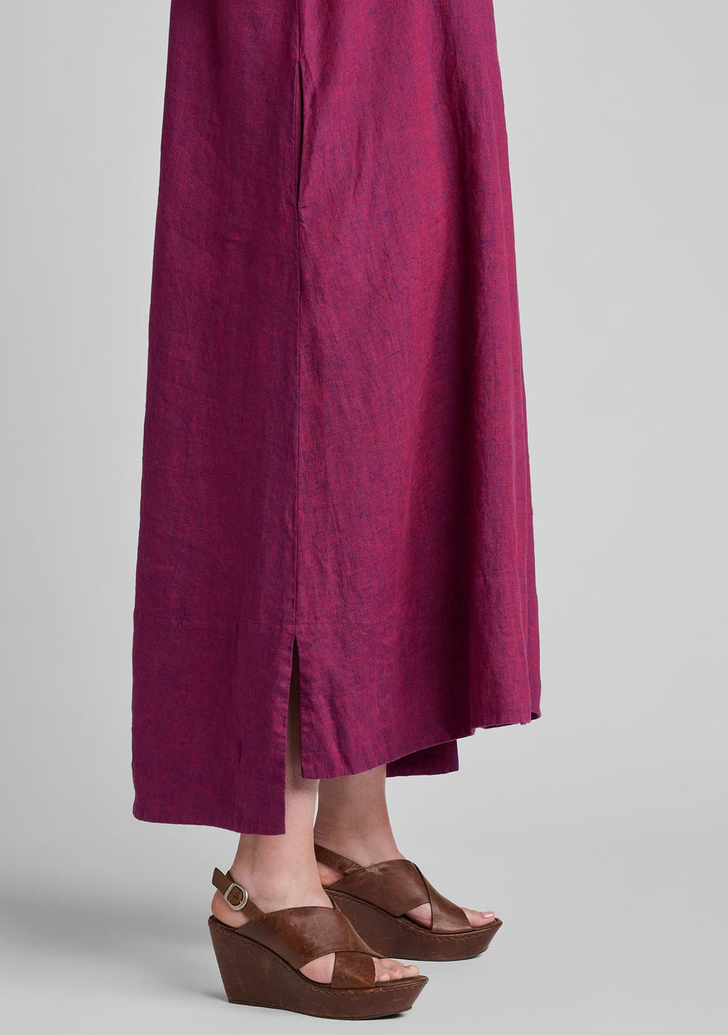 side view of dress showing slit detail