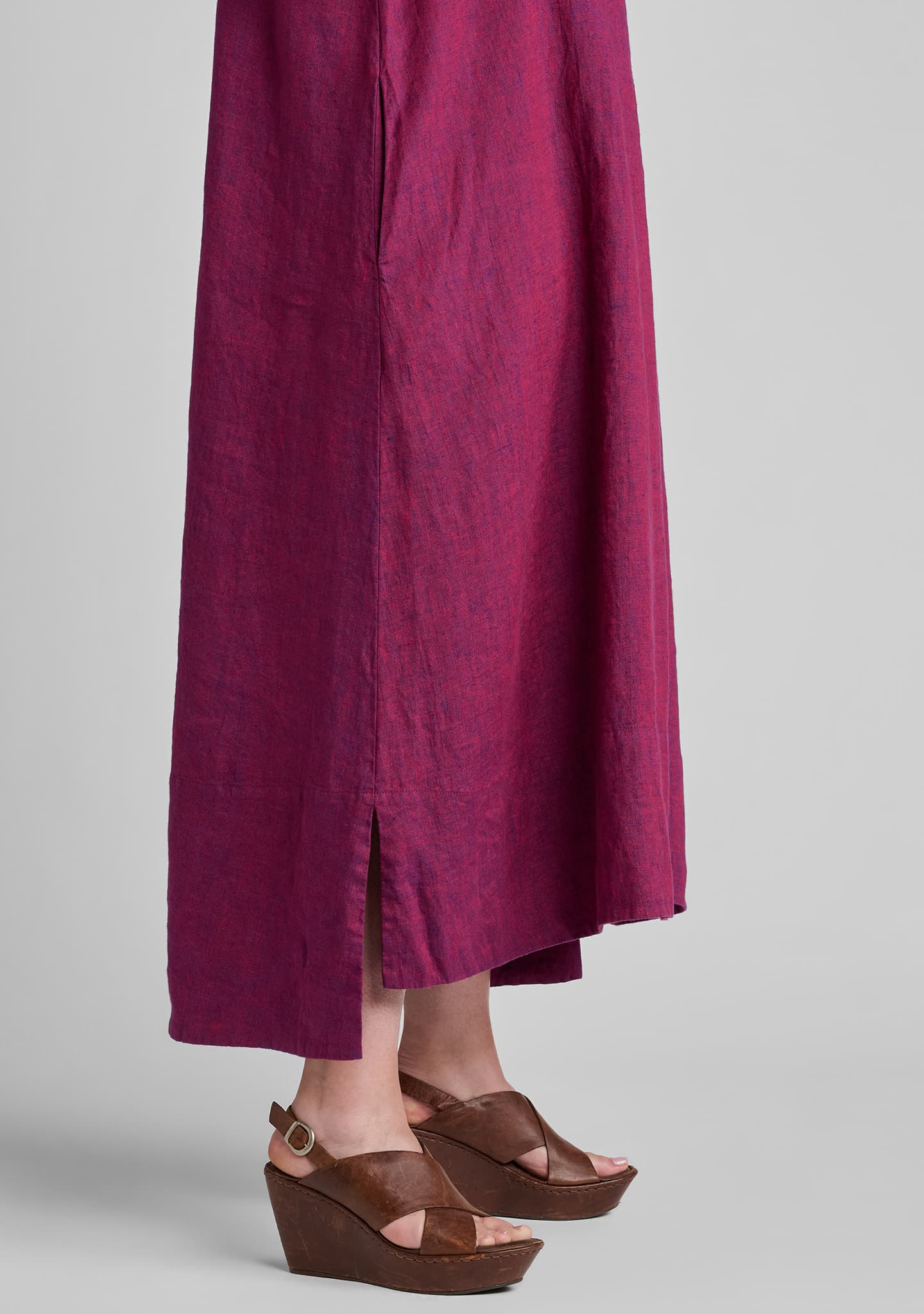 side view of dress showing slit detail