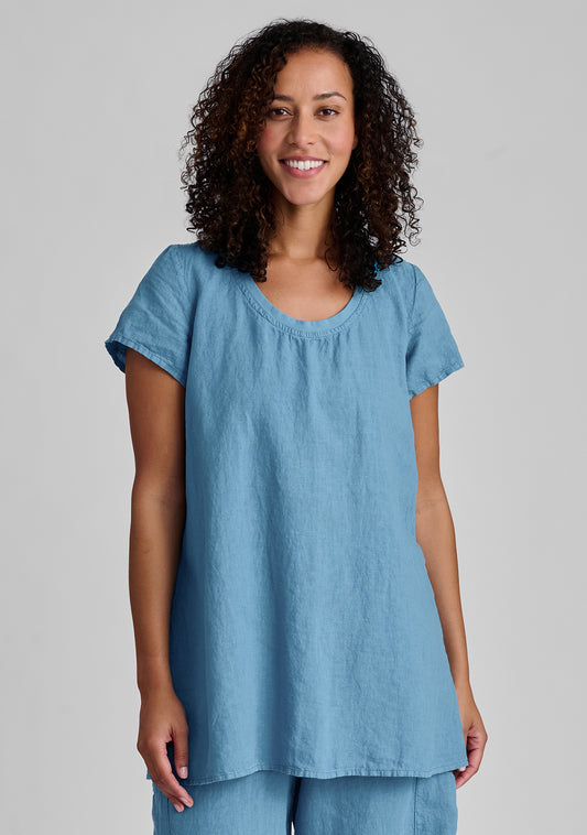 FLAX 100% Linen Women's 3/4 Sleeve Shirt in a Large (14-18)