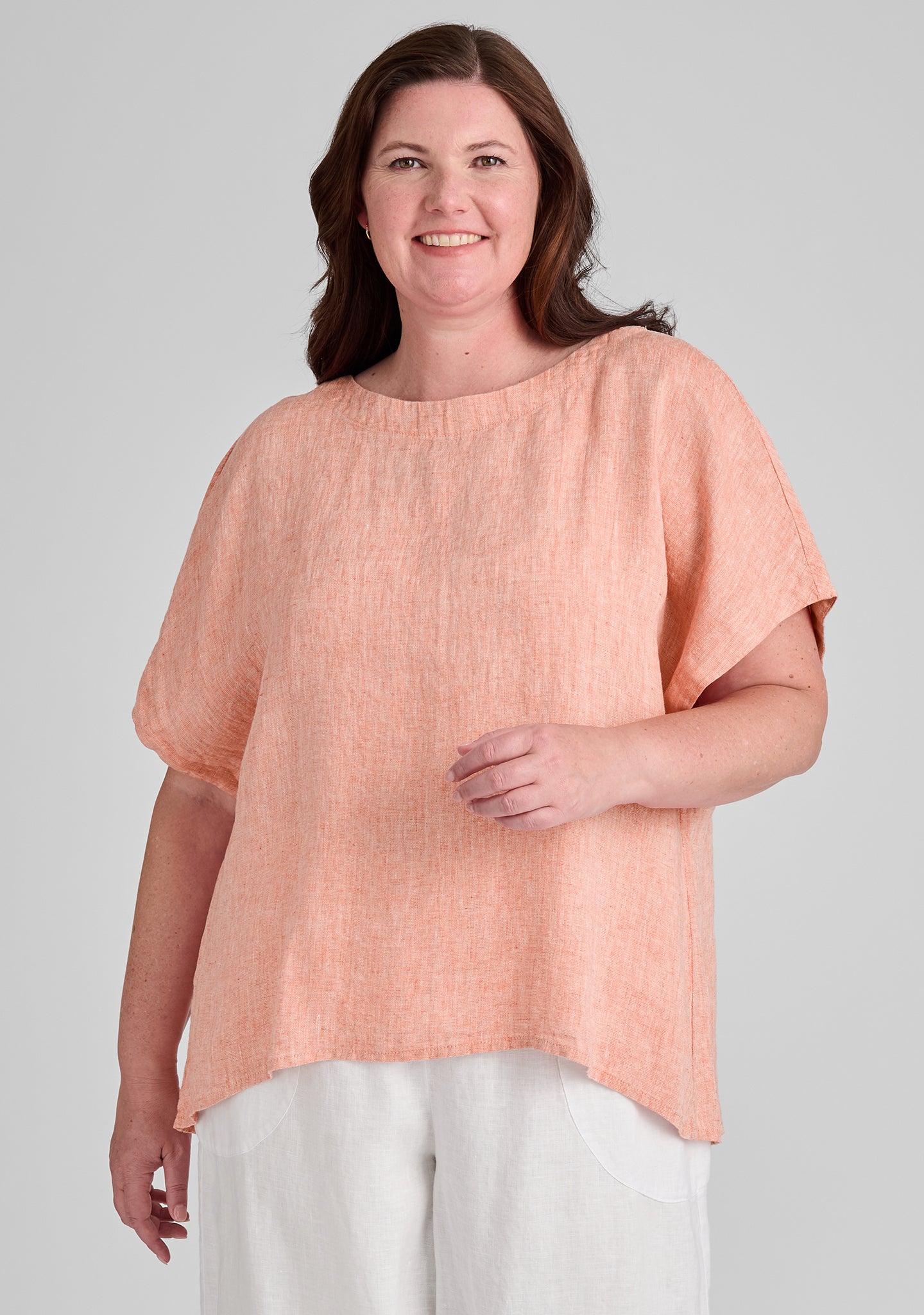 Back Slit Tee - Linen Shirt - FINAL SALE - Koi Yarn Dye