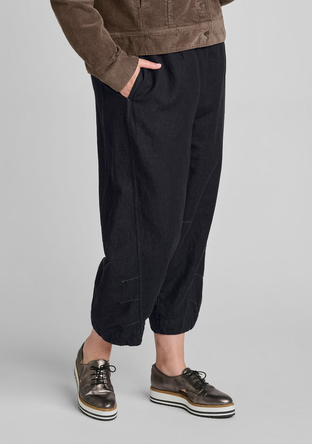 barrel pants pants with elastic waist black