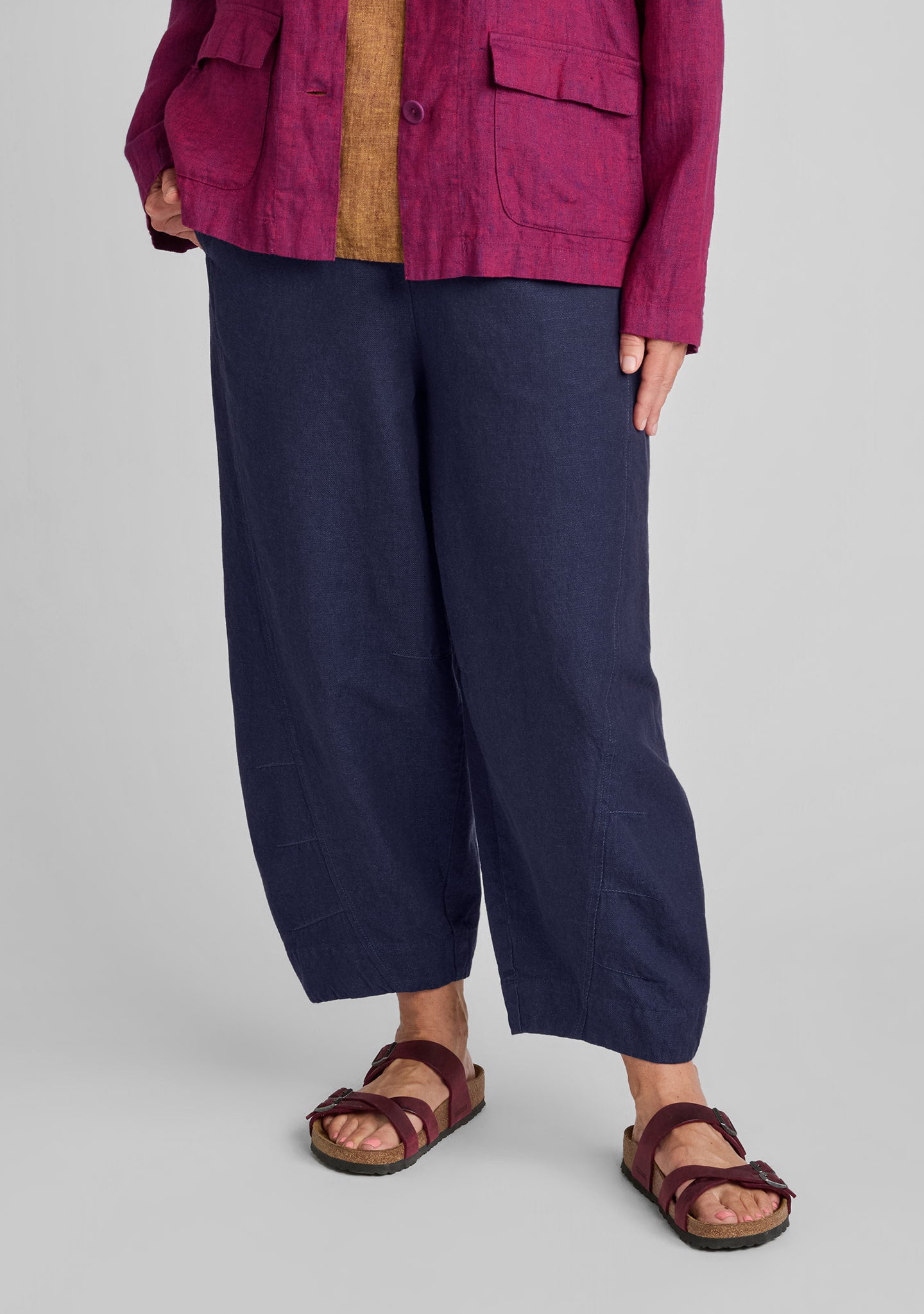 barrel pants pants with elastic waist blue