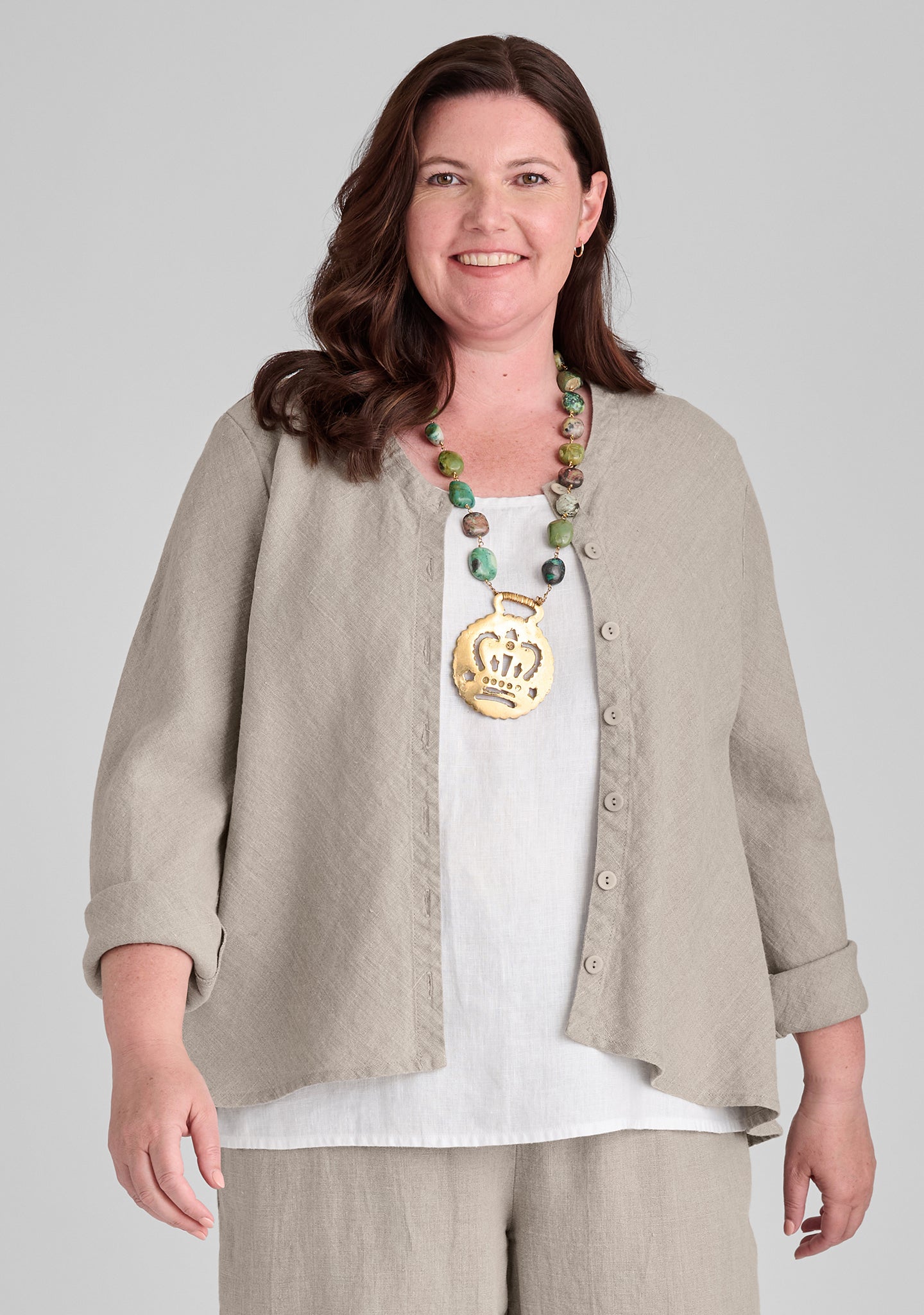 beneficial blouse linen cardigan natural