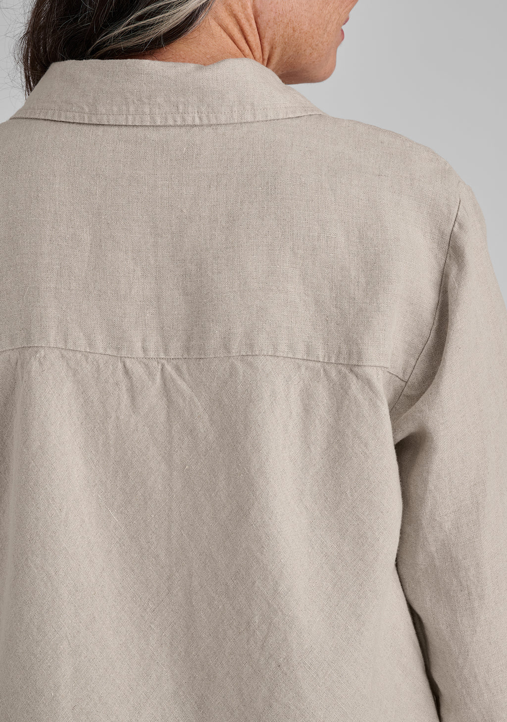 bias back shirt linen shirt details
