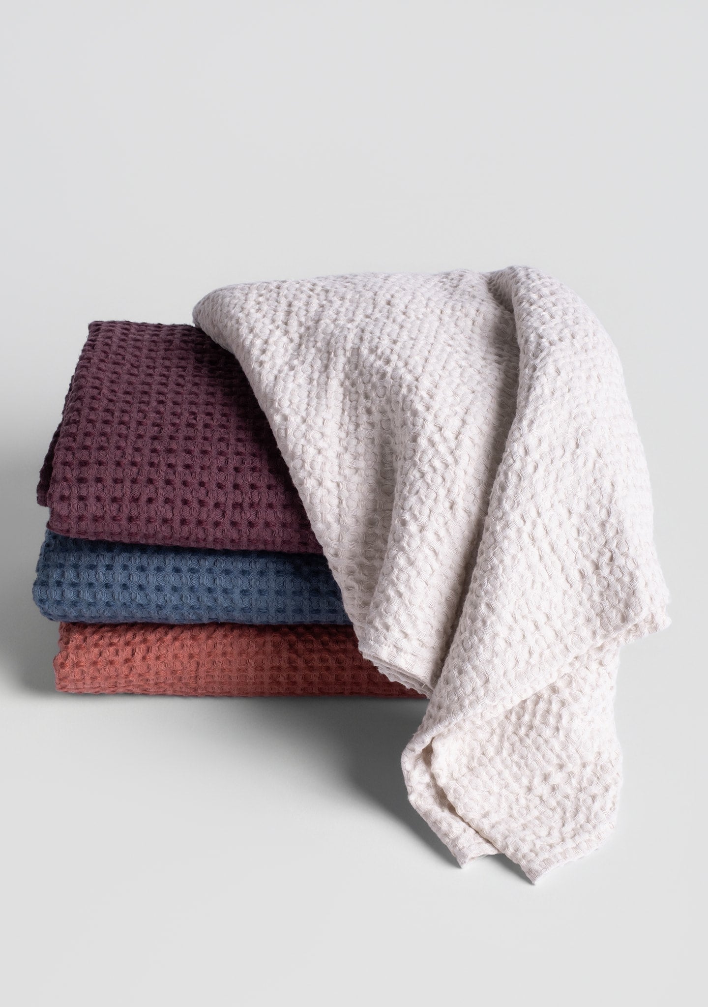 Throw Blanket - Linen Cotton Blend - Sand Waffle