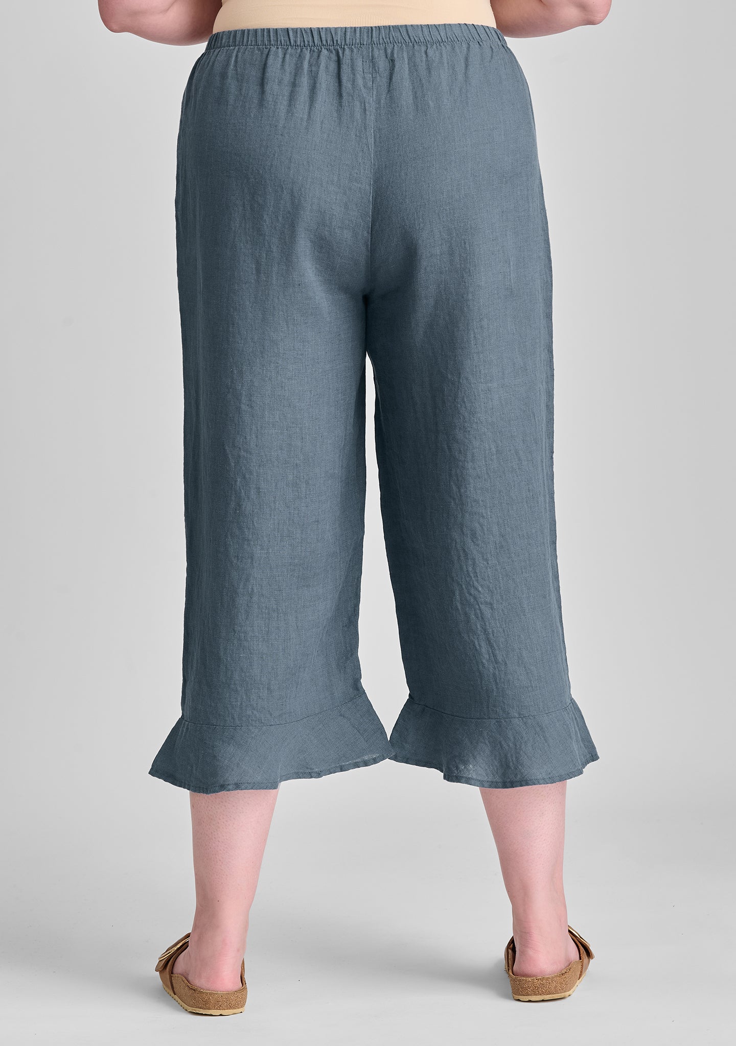 bloomers linen pants with elastic waist details