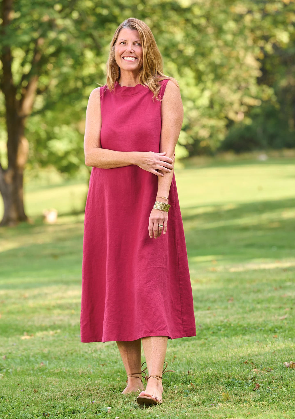 brooke dress sleeveless linen dress details