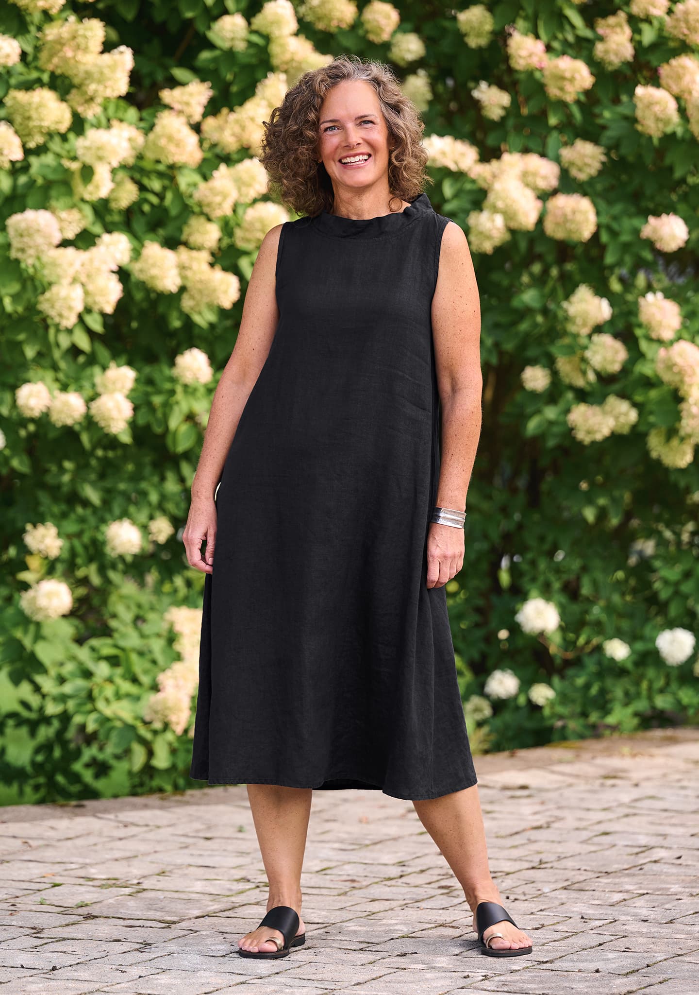 brooke dress sleeveless linen dress details