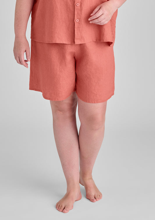 boxd up linen shorts pink