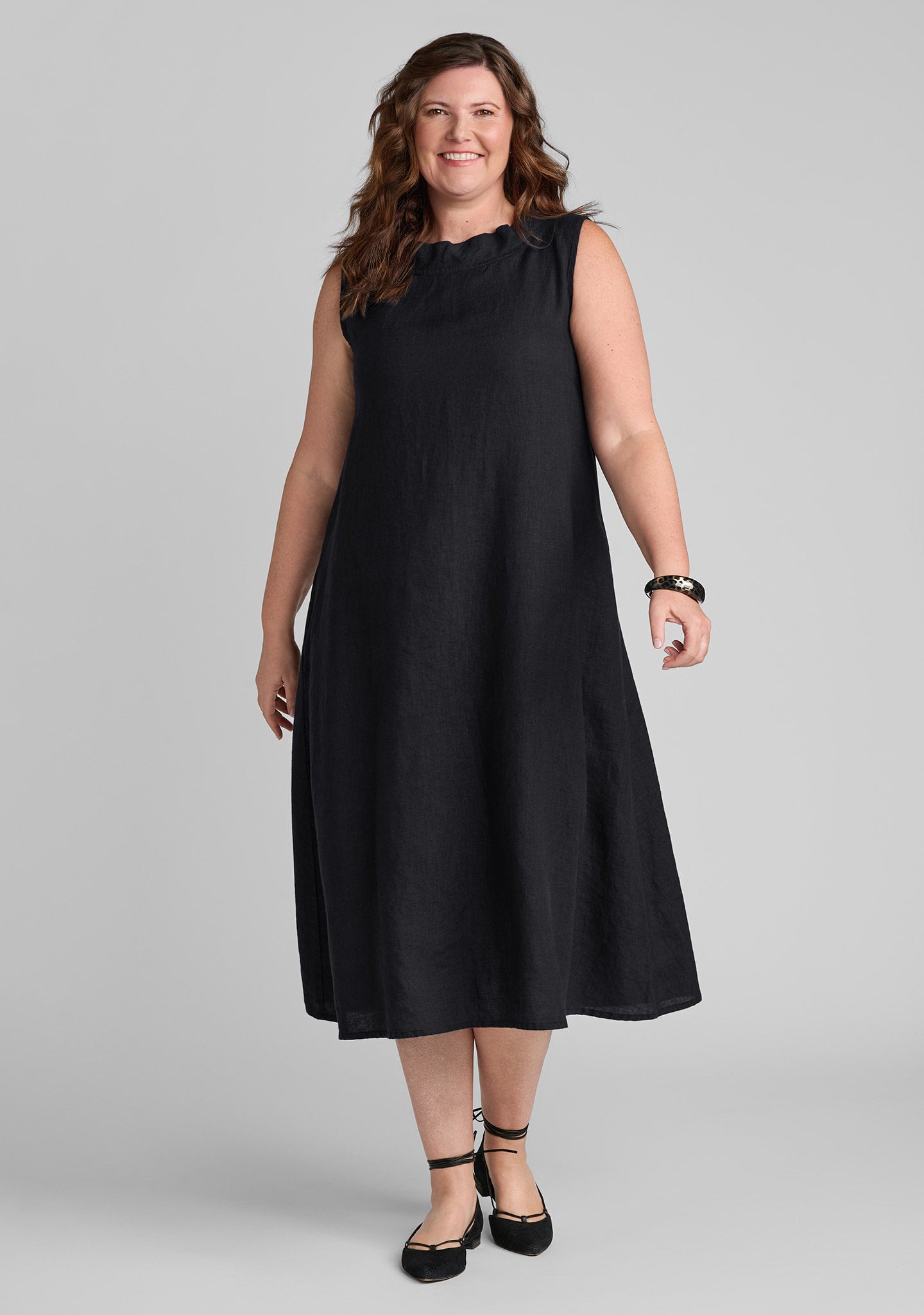 FLAX linen dress in black