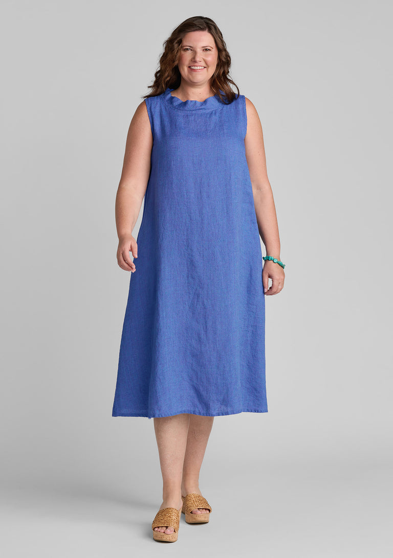FLAX linen dress in blue
