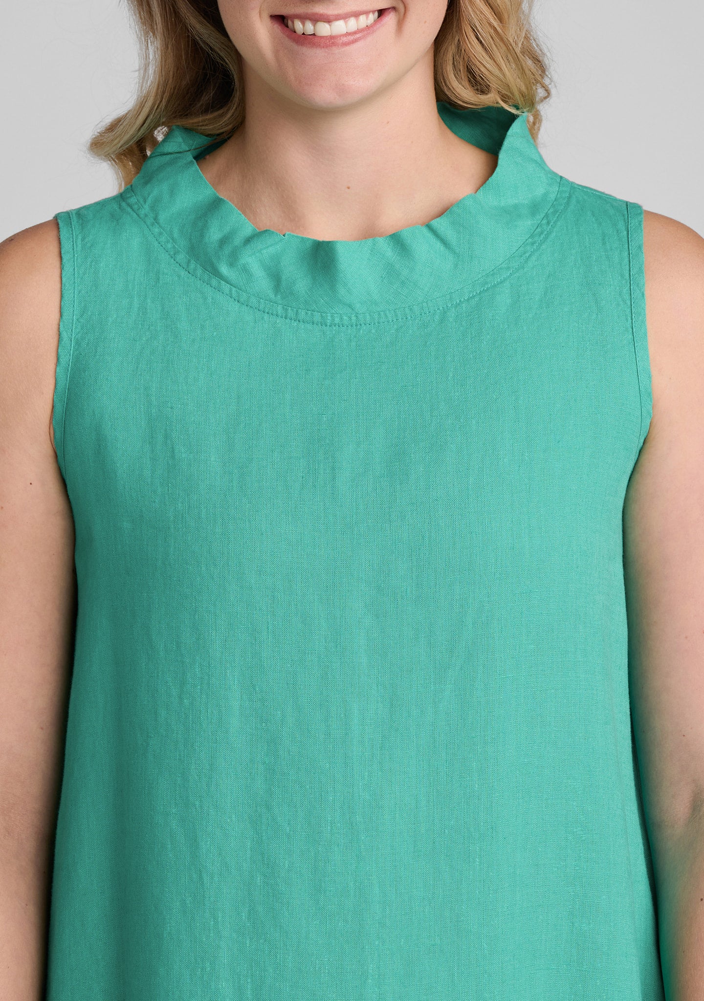 brooke dress sleeveless linen dress details